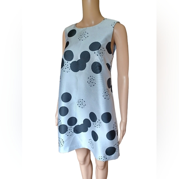 LANACAPRINA Womens Sleeveless Polkadot Aline Tunic Dress Knee Length Size Small - Picture 2 of 11